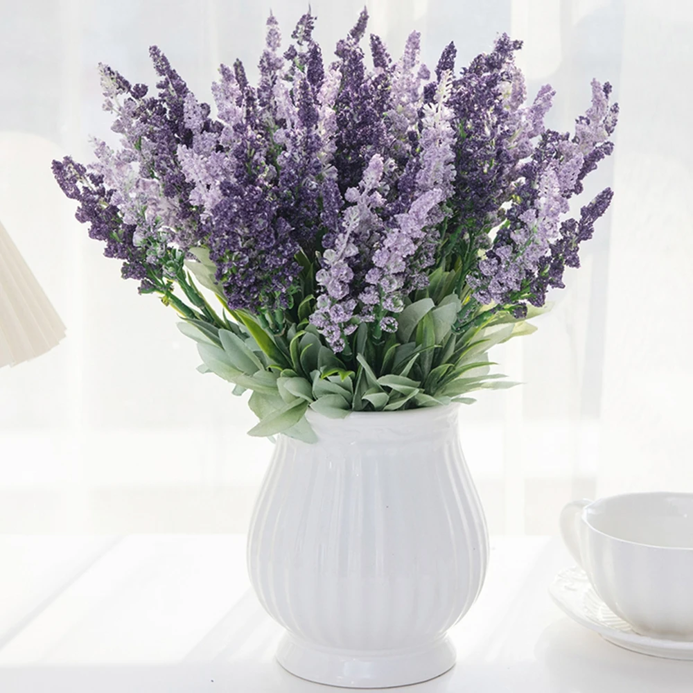 

Artificial Flower Plants Lavender Festival Wedding Wreath Home Room Table Outdoor Courtyard Garden Decor Bridal Bouquet DIY Gift