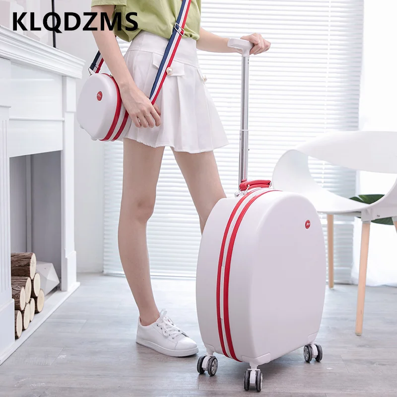 KLQDZMS-maleta de cabina pequeña para mujer, juego de viaje ABS + PC, bolsa de viaje con ruedas, equipaje rodante, 20 pulgadas