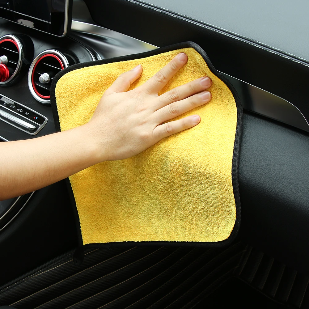 30x30CM Thick Plush Microfiber Car Cleaning Cloths for SsangYong Actyon Turismo Rodius Rexton Korando Kyron Musso Sports,Auto