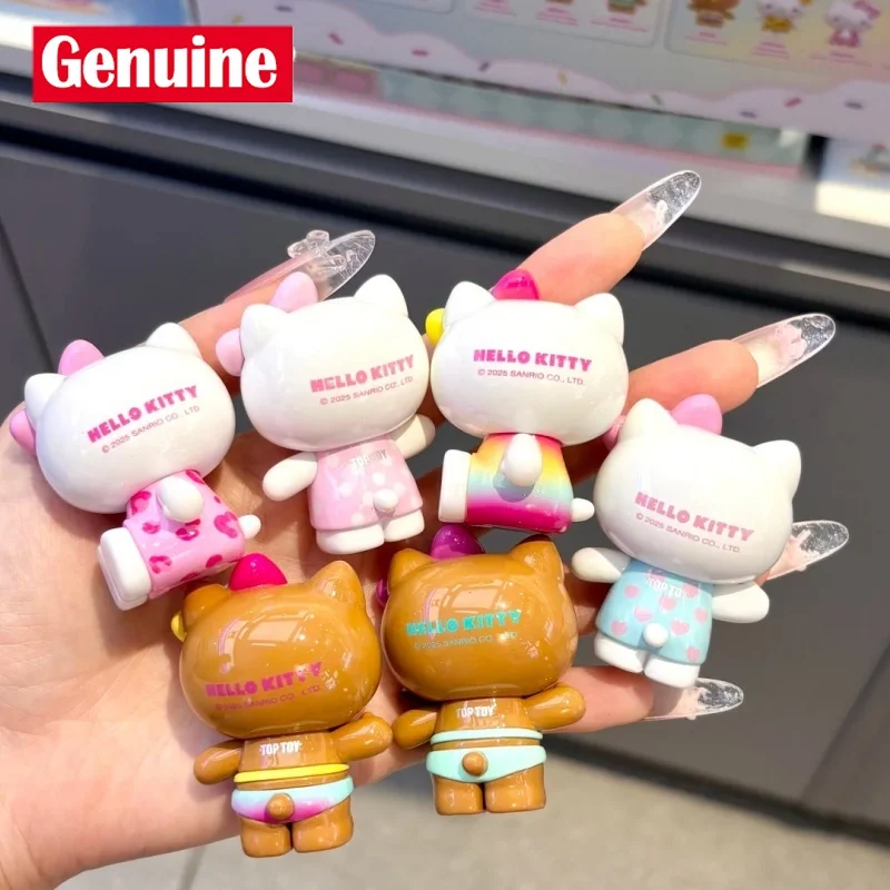 حار Toptoy مرحبا كيتي الصيف قوس قزح كاندي سلسلة صندوق أعمى فاصوليا صغيرة kawaii الجسيمات زخارف مكتب عرض تحصيل لعبة هدية