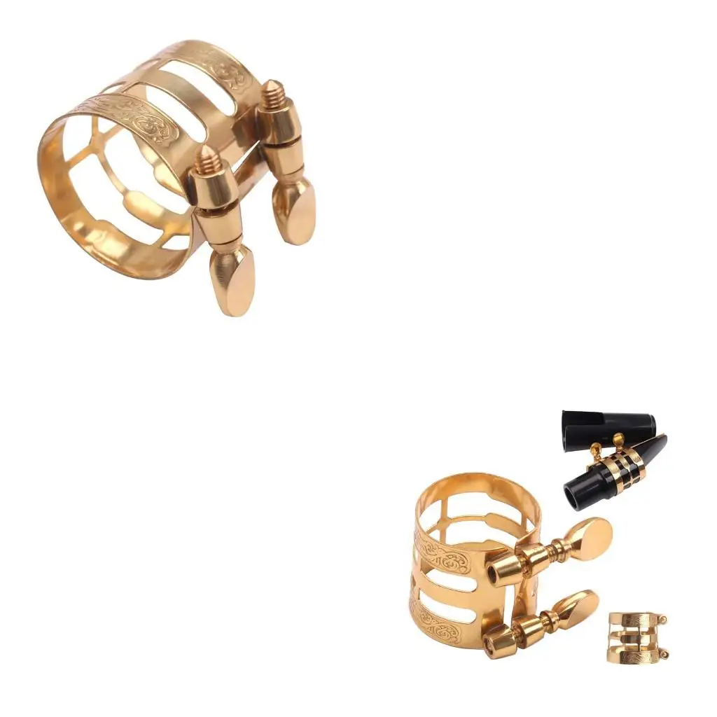 Q39E Alto Sax Saxophone Ligature Fastener Silver Color Metal Sturdy for Plastic/Ebonite Mouthpieces Saxophone Accessory