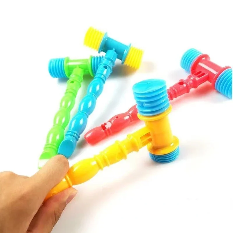 Random Color 1Pc Educational Toy Kids Knocking Hammer Toy Whistles Musical Instrument Hammer Shape Vocal Knocking Toy Kids Gift