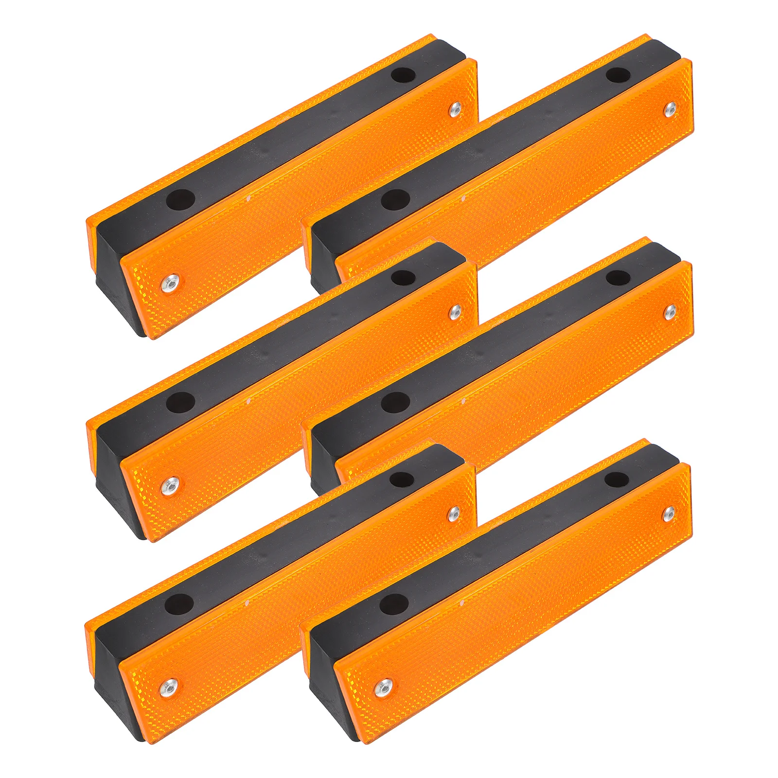 6Pcs High Visibility Reflective Road Markers Rectangle Tunnel Wall Safety Signs for Outdoor Pavement Sidewalk Fencing Traffic