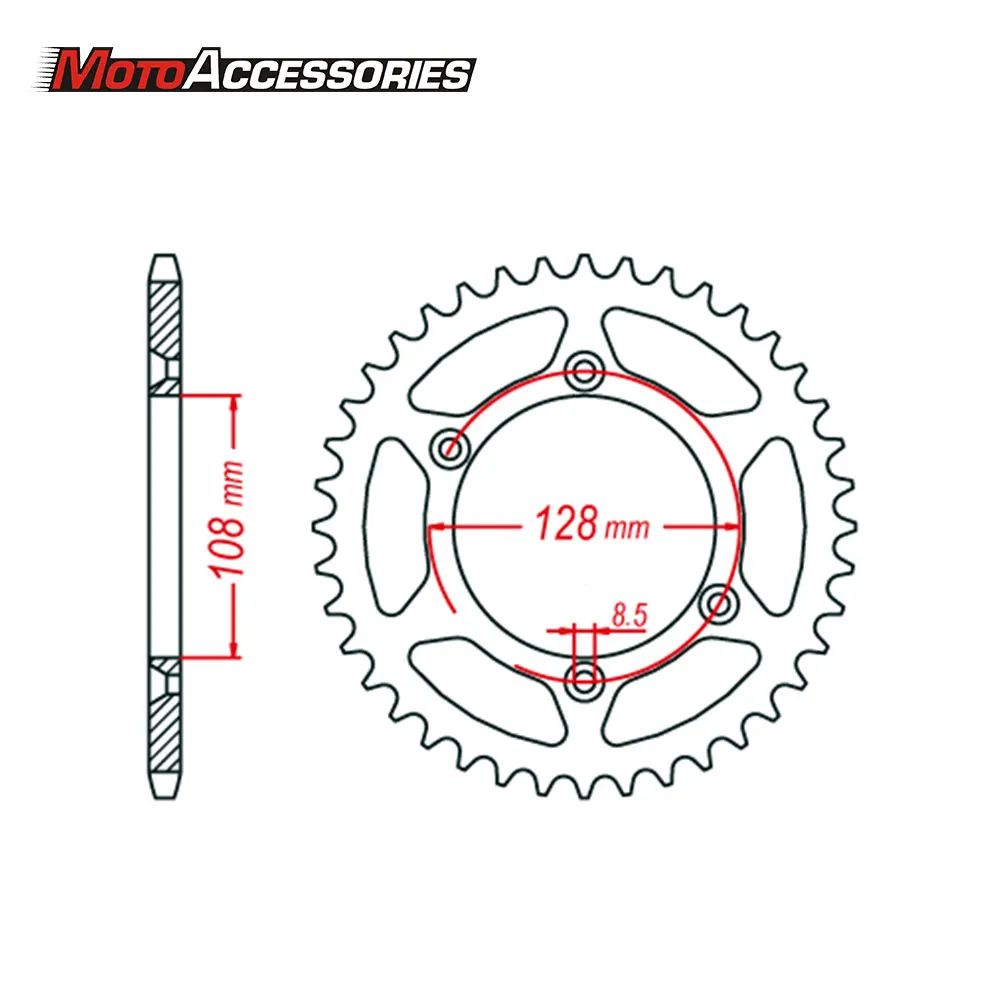 For Kawasaki KLX125/L 03-06 Suzuki DRZ125/L 03-16 Rear Sprockets Motorcycle Chain Sprocket Dirt Pit Bike Motorcycle Accessories