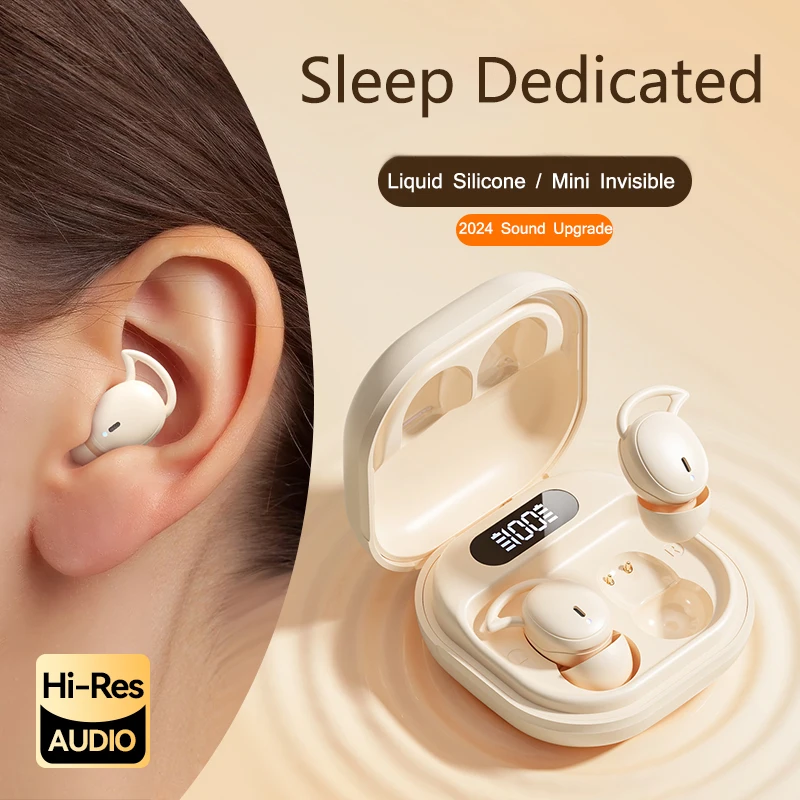 

M72 New Invisible Wireless Sleep Bluetooth Earbuds Mini Small Digital Display Screen Noise Reduction Headphones For Music Work