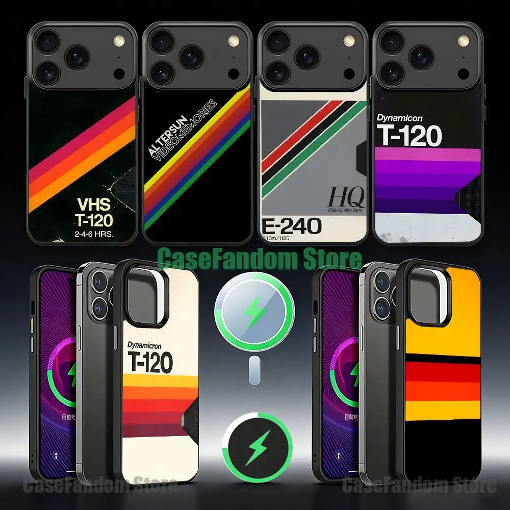 

Retro VHS Video Tape Cassette Black Phone Case For iPhone 17,16,15,14,13,12,11Pro,Max,Plus,Mini,SE4,E Magnetic Wireless Charging