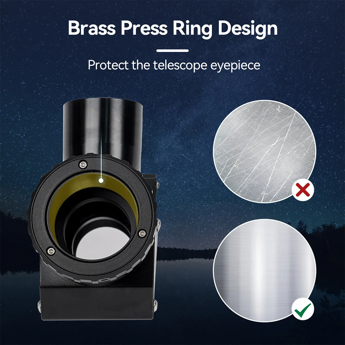 SV223 1.25 Inch 90-degree Clicklock 99% Reflective Dielectric Coating Diagonal Mirror 1/10 Lambda Black