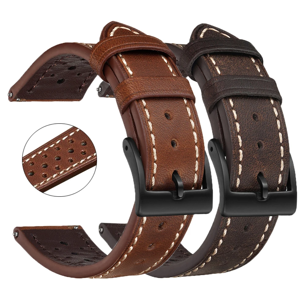 

Leather Rally Strap 18mm 20mm 22mm 24mm Watch Leather Strap Wrist Watch Band Soft Calfskin