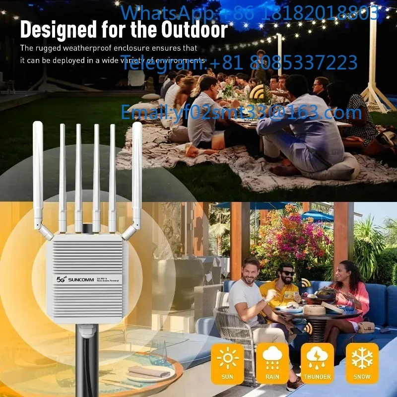 IP67 Waterproof POE Powered 2.5Gbps AX3000 Dual Band 5G Outdoor Router CP520 IPQ5018