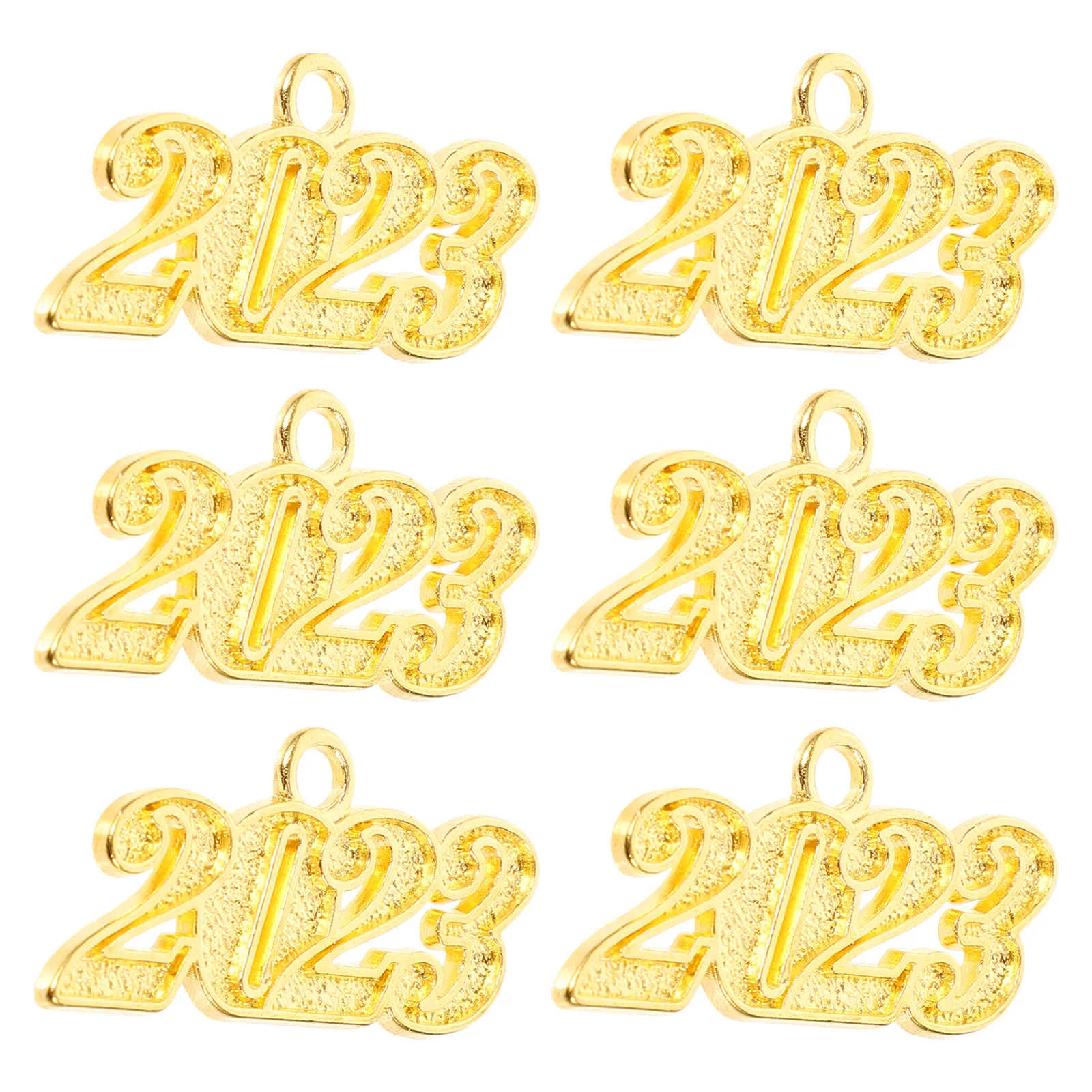 

6pcs 2023 Graduation Charm Pendants Alloy Jewelry Necklace Bracelet Keychain Decor Commemorative Gift For Graduating Seniors