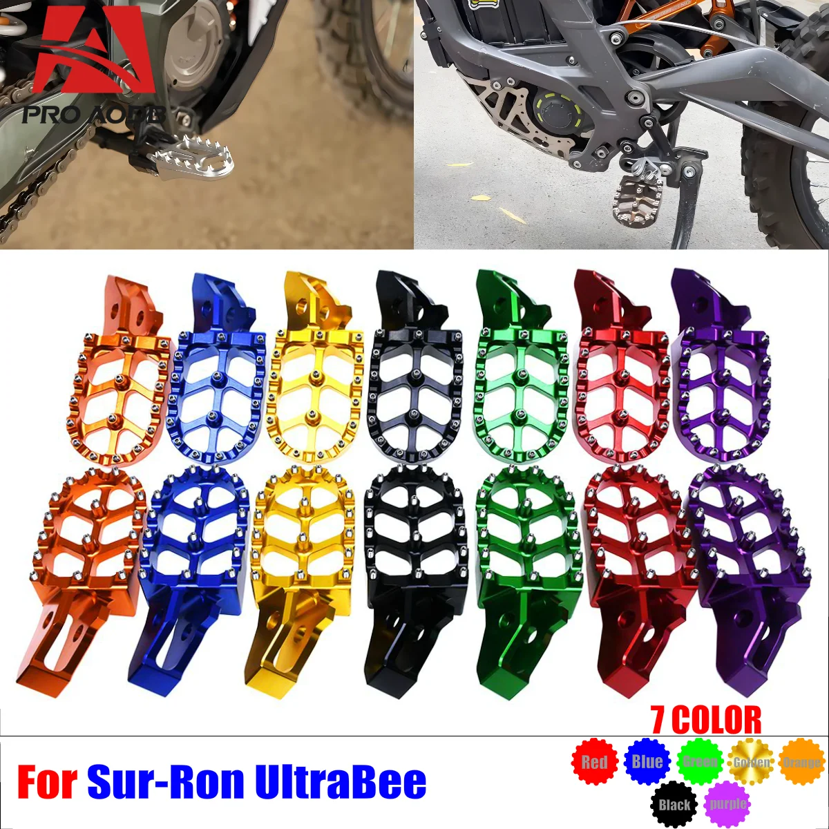 Motorcycle Precision-Made Footpeg Footpedal Footrest Foot Pegs For Sur-Ron Surron Ultrabee Ultra Bee Off-Road Electric Vehicle