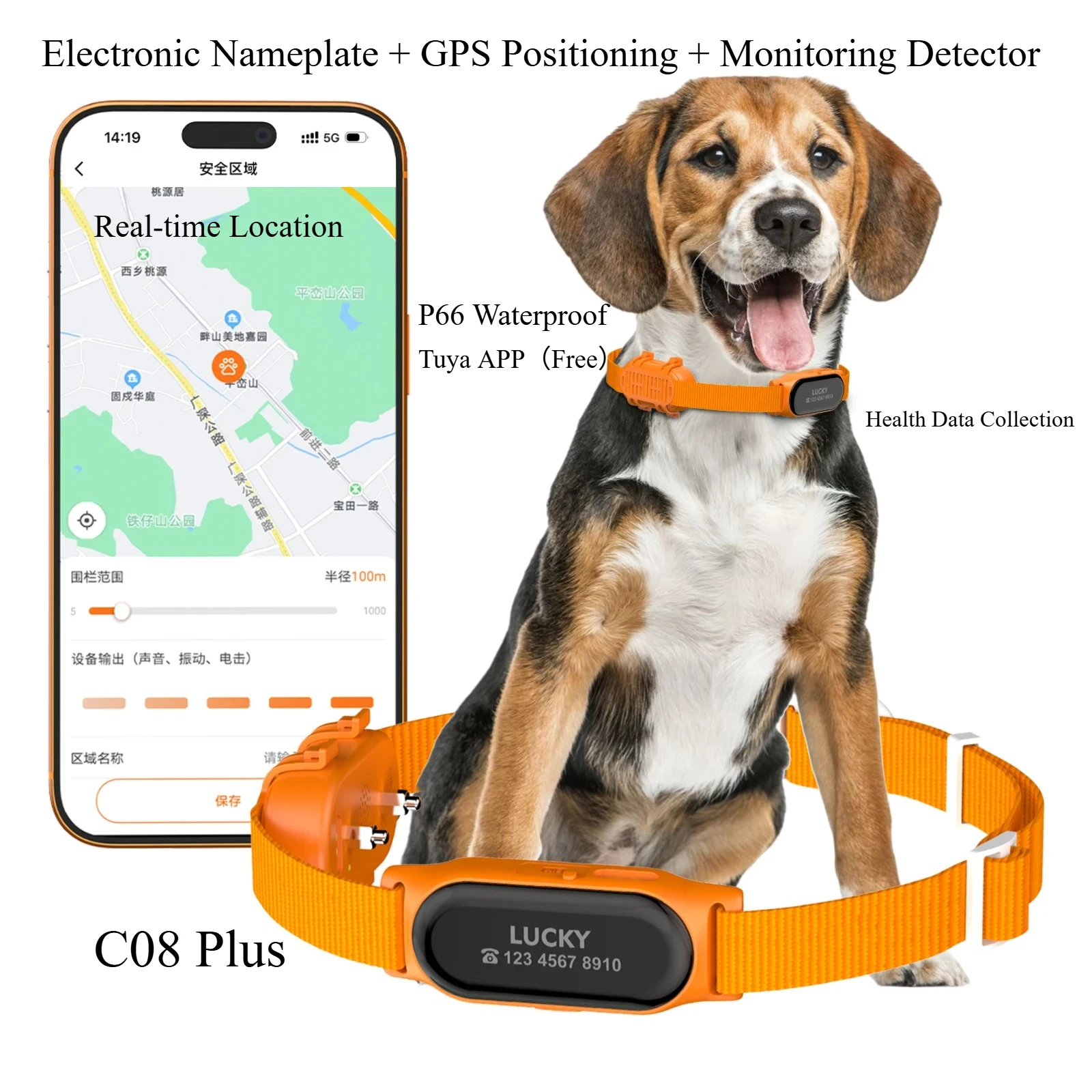 

Pet Locator 4G Pet Locator Health Monitoring Tracking Cat and Dog Collar Anti-lost Electronic Fence