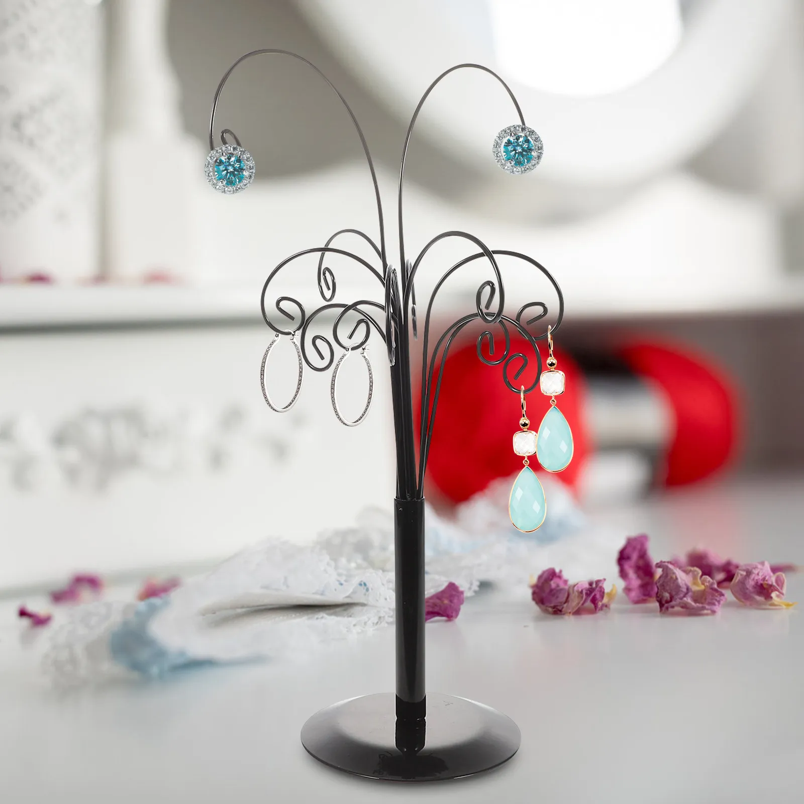 

Jewelry Display Rack Stable Earring Stand Desktop Organizer Jewelry Holder Holder for Earrings Necklaces Earring Organizer