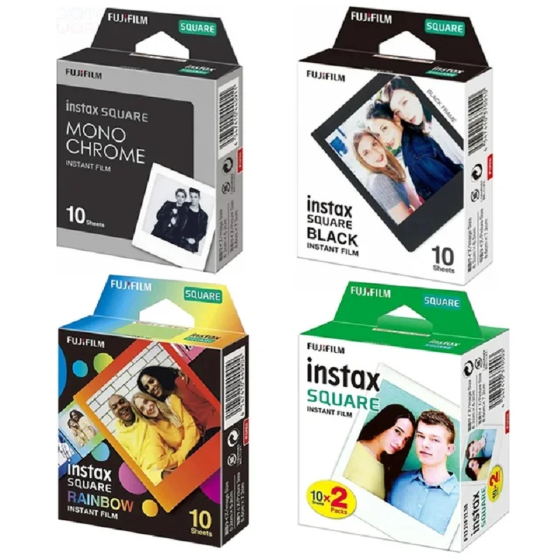 Fujifilm Instax SQUARE Film White/Rainbow/B&W Edge Photo Paper For Fuji Instax SQ6 SQ10 SQ20 Hybrid Instant Camera & Share SP-3