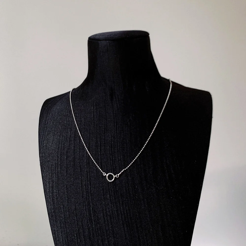 Charm Necklace Round Carrier Winter Fashion Filigree Jewelry Europe 925 Sterling Silver Gift For Women Men