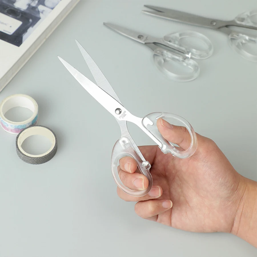 مقص منزلي شفاف مقص فني من الفولاذ المقاوم للصدأ خياط مصنوع يدويًا مقص مطبخ قرطاسية للطلاب #3