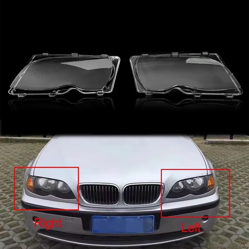 For BMW 3 Series E46 318i 320i 325i 4 Doors Sedan 2002-2005 Car Headlight Light Clear Lens Cover Lamp Cover