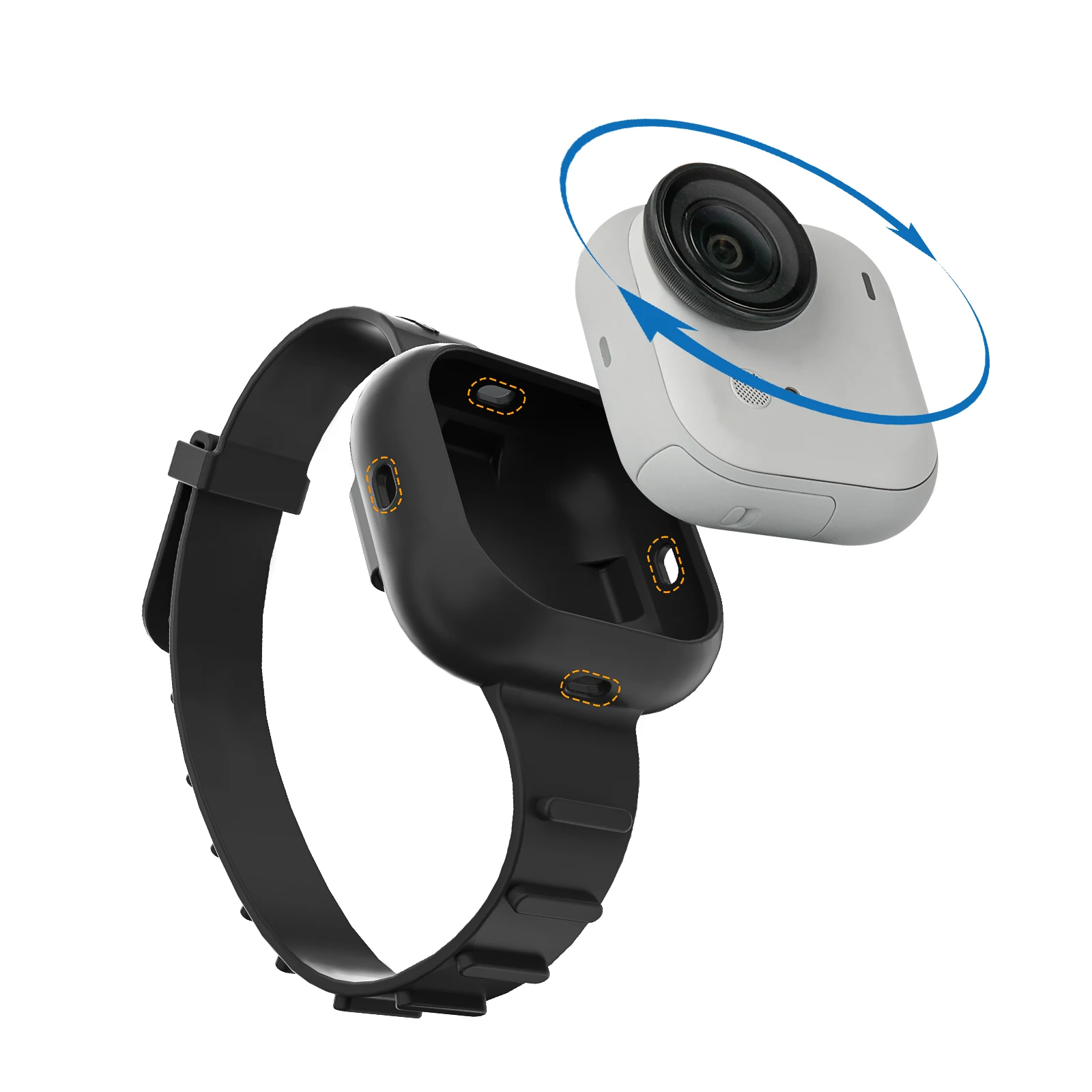 Силиконовый чехол с регулируемым расширительным ремешком для Insta360 GO Ultra — идеально подходит для занятий спортом и видеоблогов