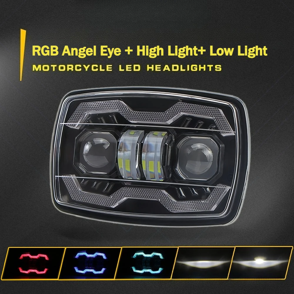 

1pcs 4 ”квадратная светодиодная фара для мотоциклов переоборудования фарала для глаз -корзины для автомобильной корзины автомобильная лампа мотоцикл Сборка