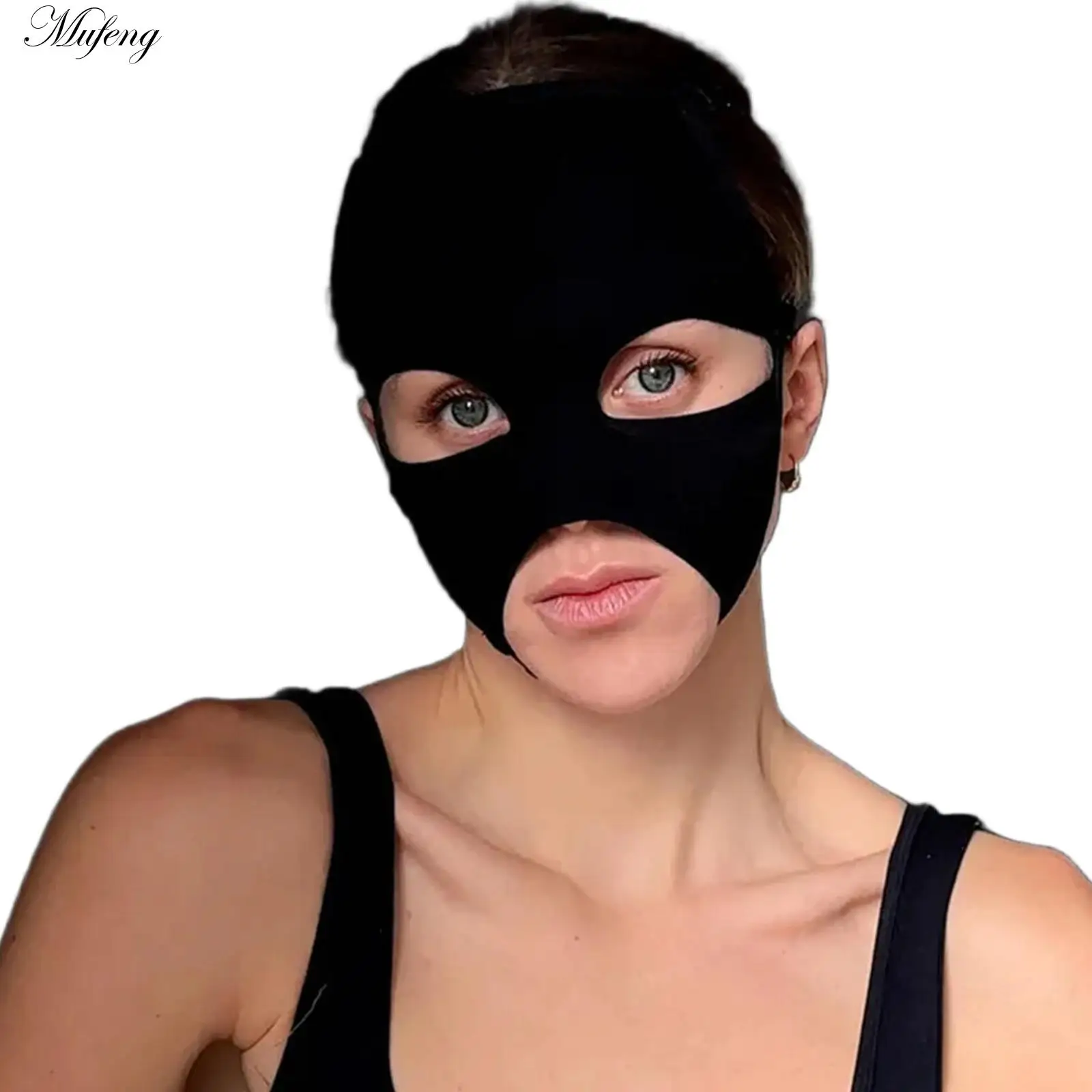 

Кружевная полнолицевая маска, готический сексуальный костюм для косплея на Хэллоуин, карнавальная вечеринка, эластичный сетчатый капюшон, унисекс, маскарадная маска вора