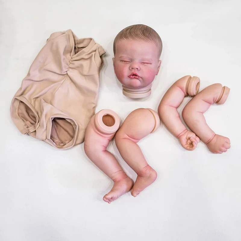 19Inch Painted Kit Sleeping Baby Quinbee Lifelike Unfinished Doll Parts with Body DIY Handmade