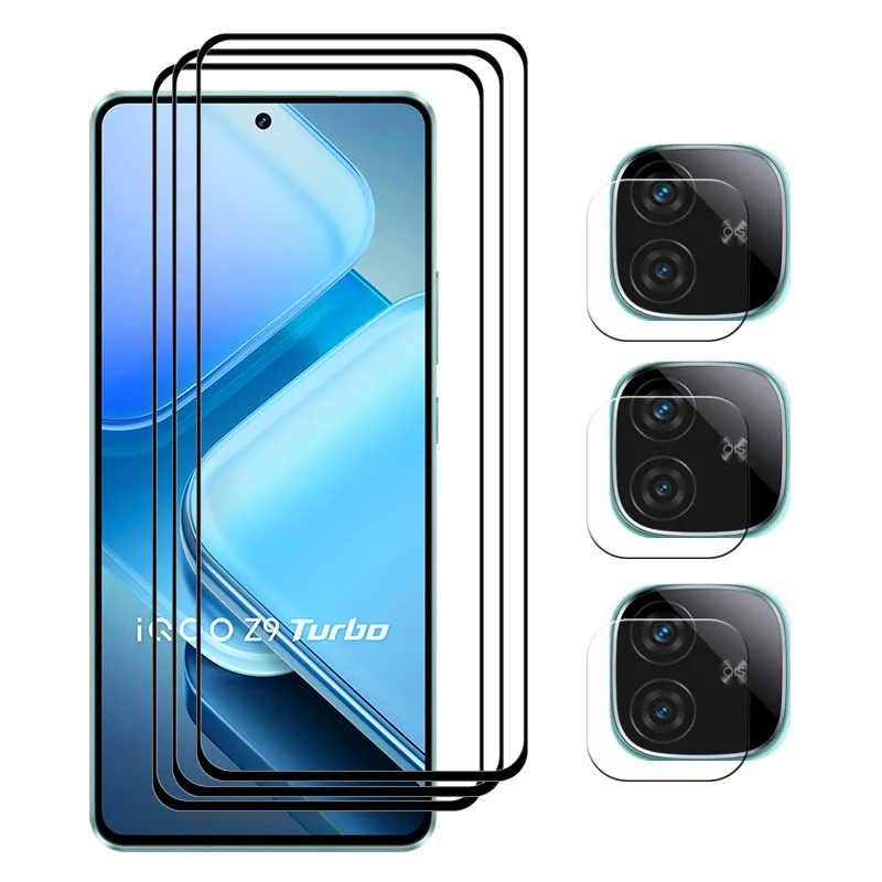 Upgrade Tempered Glass For VIVO IQOO Z9 Turbo Screen Protector Anti-Scratch For IQOO Z9 Turbo Soft Fiber Camera film 