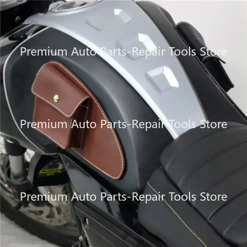 

2PCAncient Motorcycle Locomotive Modified Fuel Tank Paste Leather Oil Pot Side Welt Storage Bag Non-slip