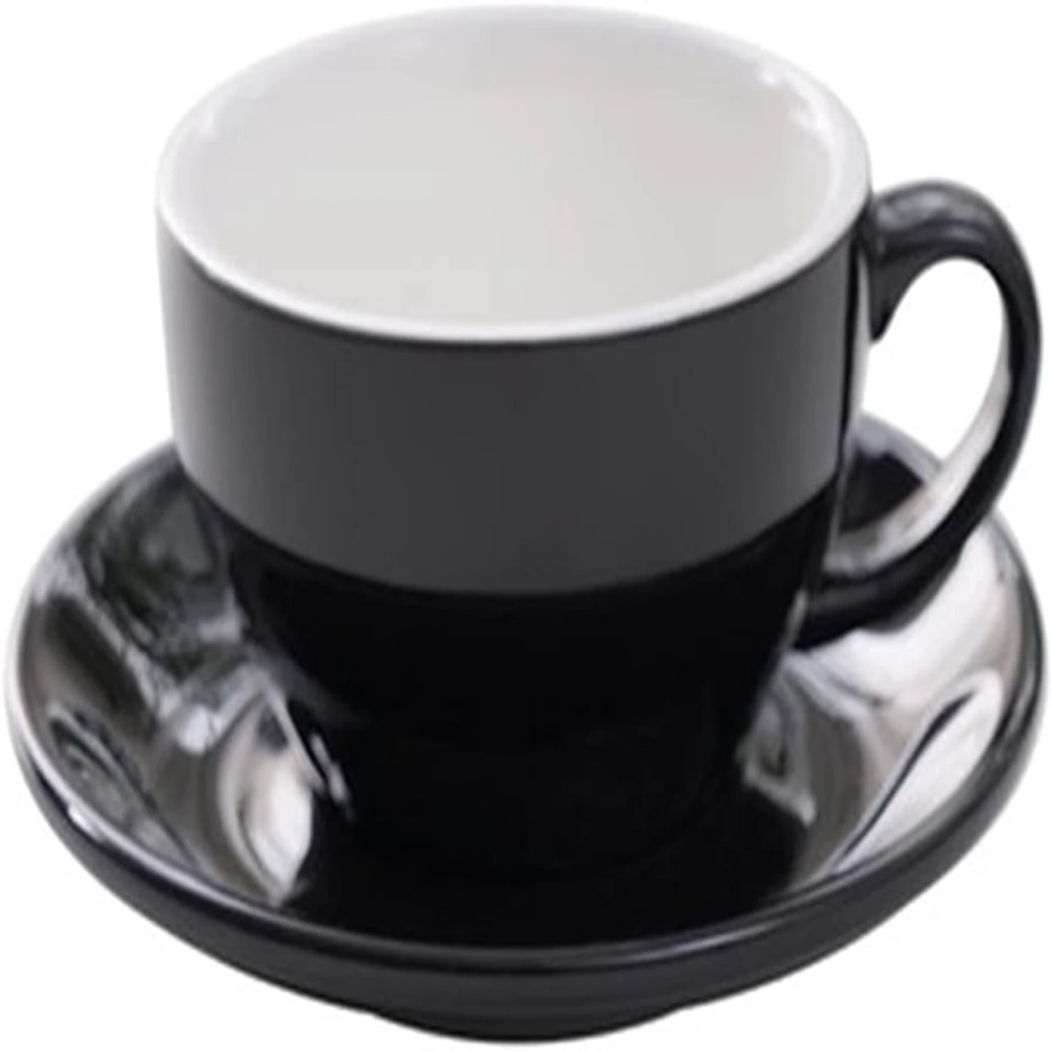 Elegant and stunning ceramic coffee cup and saucer set in vibrant, beautiful colors. Perfect for enjoying latte, cafe mocha, and