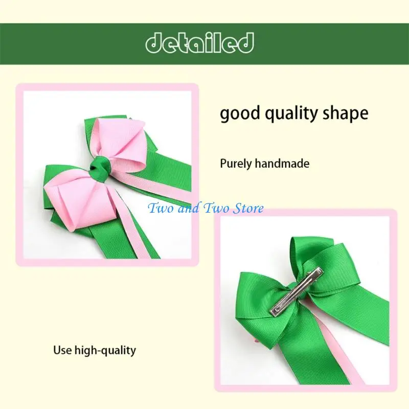 

HX6F Bows Ribbon Headpiece Metal Barrette For Women Daily Use Easy Matching