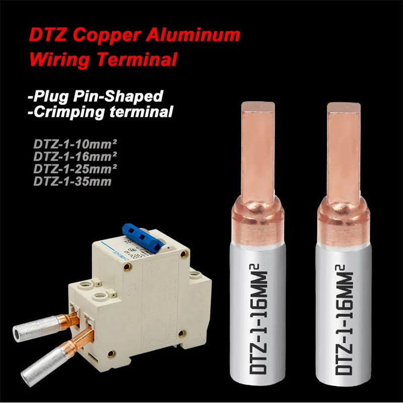 

1 Pcs 10mm² 16mm² 25mm² 35mm² Copper Aluminum Wiring Terminal Plug Pin-Shaped Air Switches Circuit Breaker Crimp