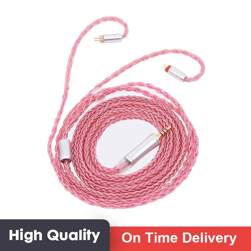 XINHS 16 Core  Headphone Upgrade Cable 2.5MM/3.5MM Headset MMCX 0.78MM 2Pin 5N Copper Silver Plated Wired Earphone Cable