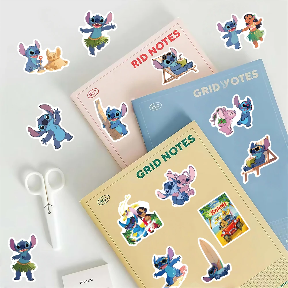 53 قطعة من ملصقات ديزني هاواي ستيتش المقاومة للماء لتزيين لوح التزلج جراب هاتف دفتر جرافيتي ألعاب أطفال شارات هدايا #5