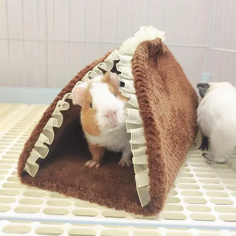 Cozy Foldable Pet Playhouse,soft Plush Hideaway Tunnel,fun Play Tube Toy for Hamsters,guinea Pigs,premium Pet Cage Accessories