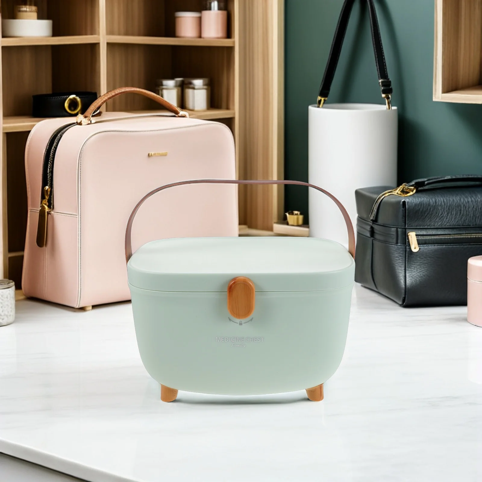 صندوق تنظيم الأدوية بسعة كبيرة ومتعدد الطبقات صندوق تخزين طبي محمول للمنزل والمكتب والسفر وحاوية الطوارئ العائلية #4