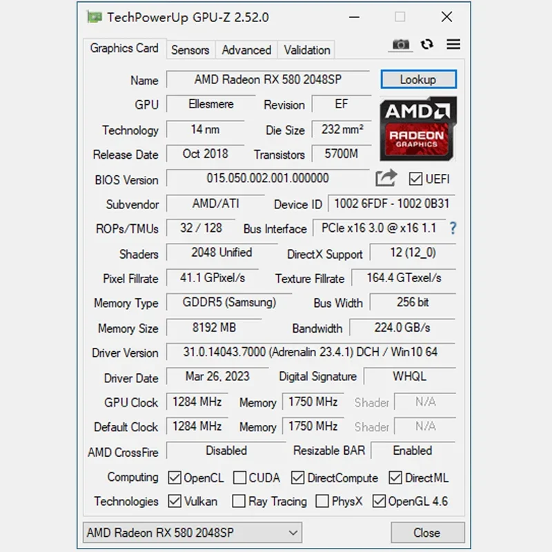 MLLSE Gaming Graphics Card AMD Radeon RX580 2048SP 8GB GDDR5 256-bit PCIe 3.0 x16 8Pin GPU Computer Desktops placa de video card