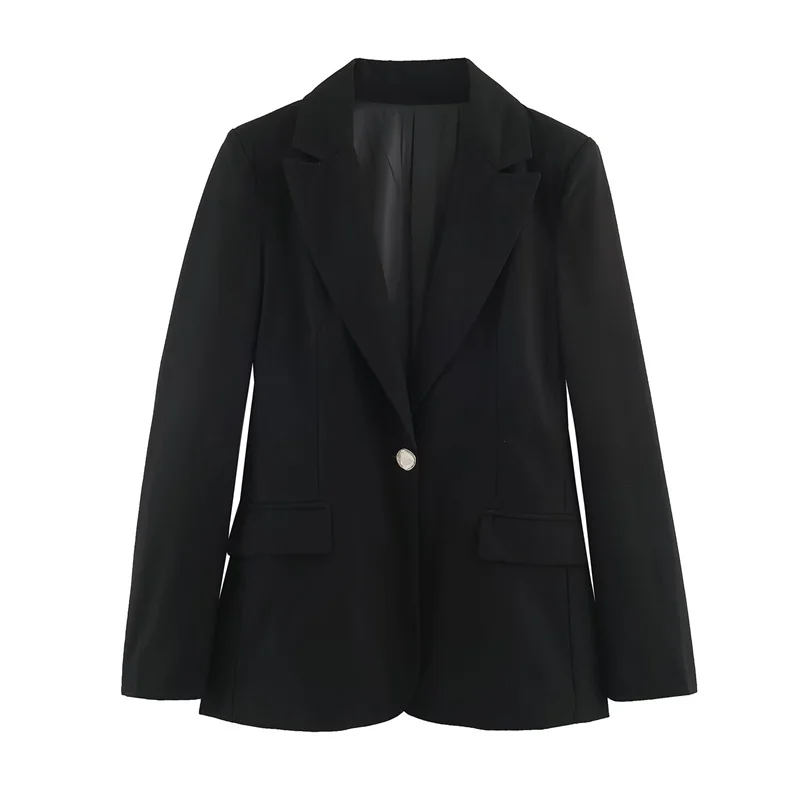 Guobioziy Women's Coat 2026 Spring and Autumn New Elegant Versatile Notched Collar Shoulder-Padded Slim Blazer