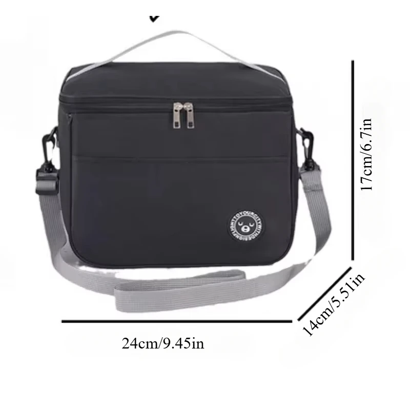 Large-capacity hand-held with shoulder strap insulated bag, lunch box bag, student thickened waterproof lunch bag。-zmt image 2