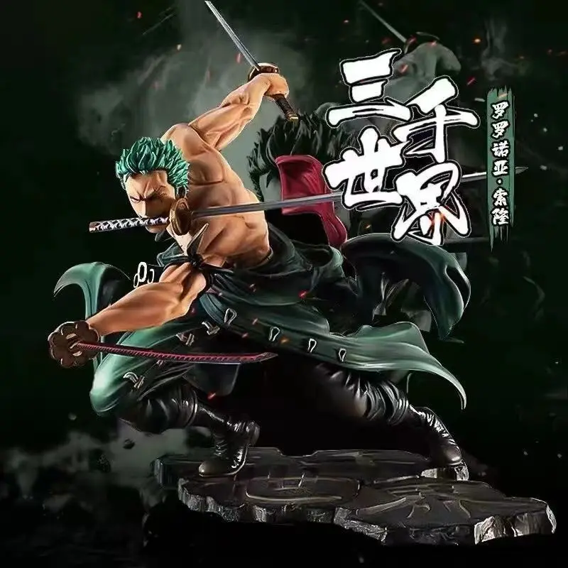 

One Piece Roronoa Zoro 10cm Anime Action Figure - Three-Blade Gk Sa-Maximum Manga Statue Collectible Model Toy For Kids