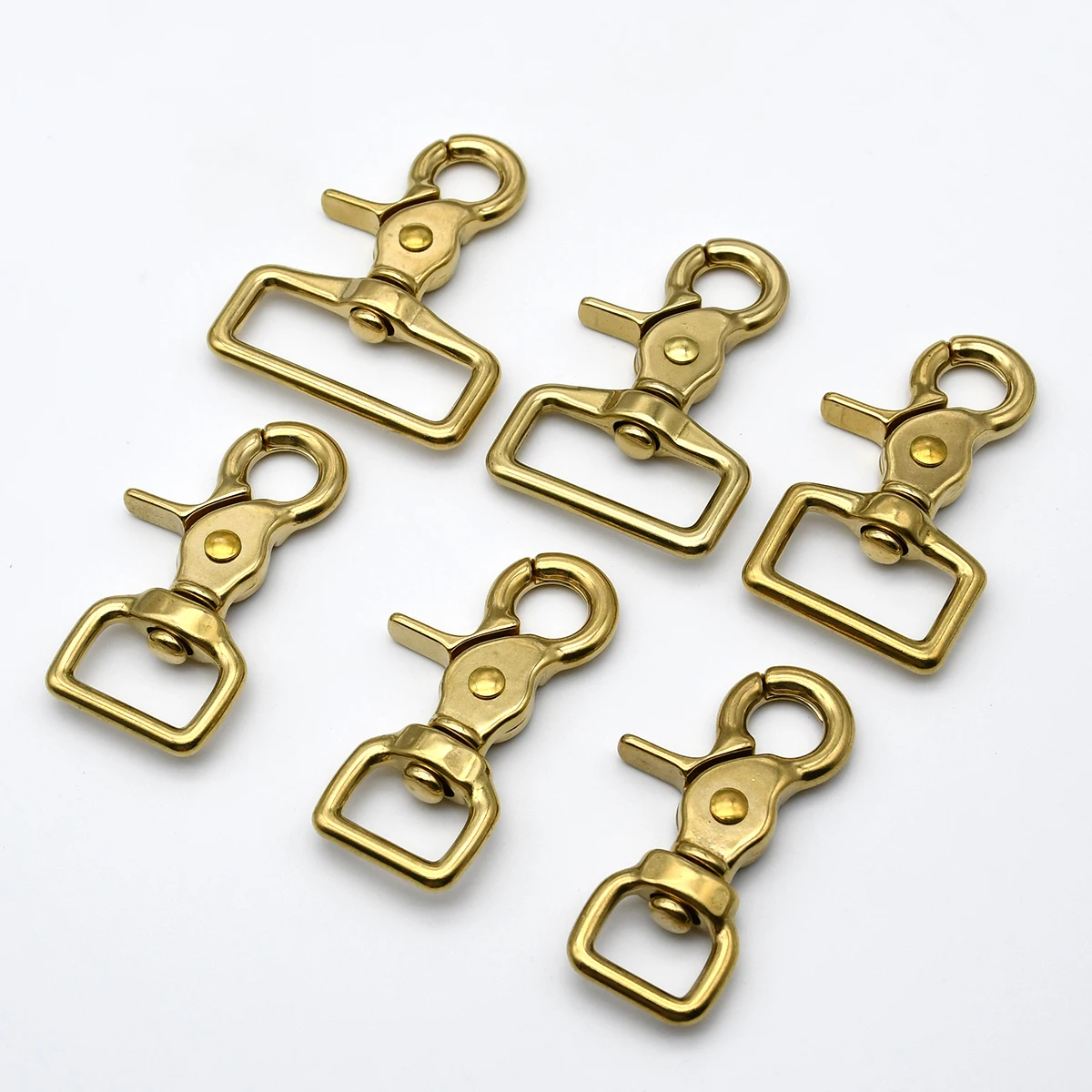 4 Pcs Brass Snap Hook Carabiner Lobster Clasps Trigger Clip for Leather Craft Bag Parts Strap Belt Webbing Pet Leash Rope