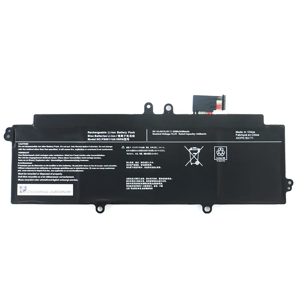 Imagem -05 - Shuozb-bateria do Portátil para Toshiba Dynabook Ps0011ua1brs X30l-j Pcr10t04n00x Pcr10l13l011 Ps0010ua1brs 15.4v 53wh 3450mah
