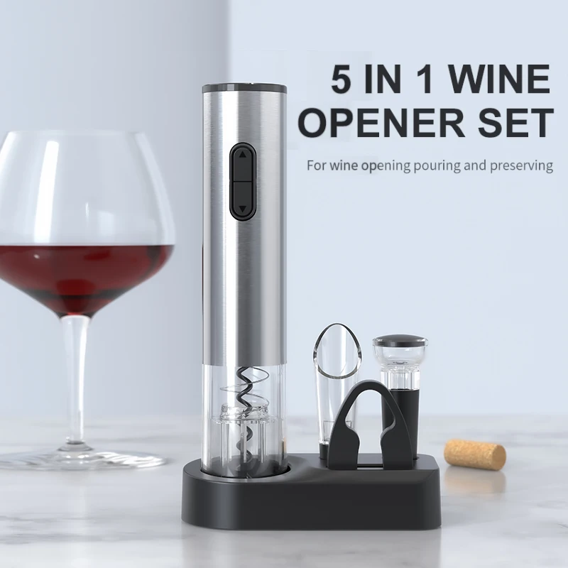 Red Wine Electric Stainless Steel Bottle Opener Base Set Portable Red Wine Wine Electric Bottle Opener Set