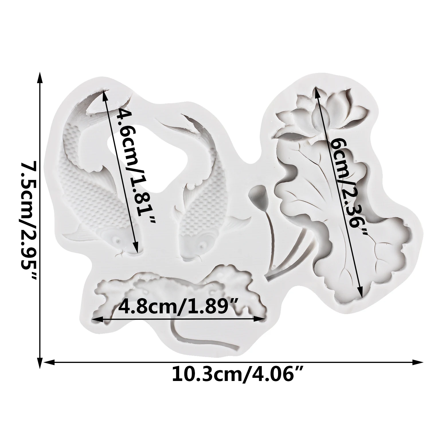 Lotus Flower Silicone Molds Koi Fish Fondant Cake Decorating Tools Cupcake Topper Candy Sugar Craft Gum Paste Polymer Clay