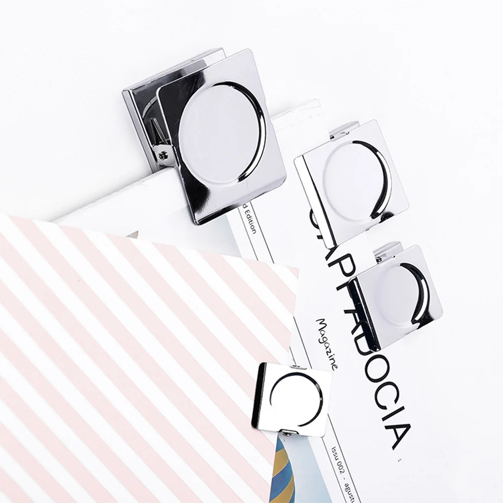 

12pcs 30Mm Metal Magnetic Clips Stainless Steel Square File Holder For Home School Office Organizer Refrigerator Whiteboard