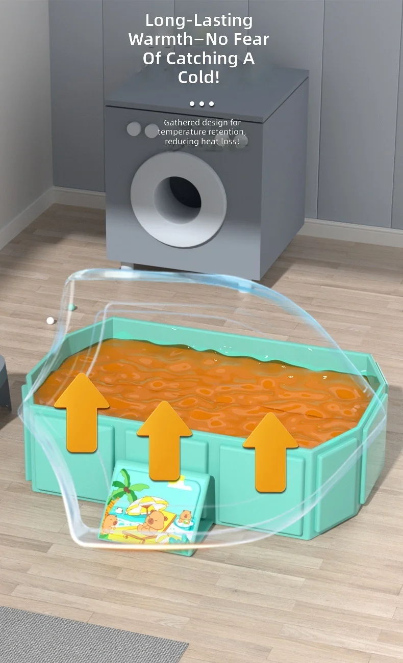 Baby Foldable Bathtub for Under 3 Years Old Home & Outdoor Use Newborn Swimming Games