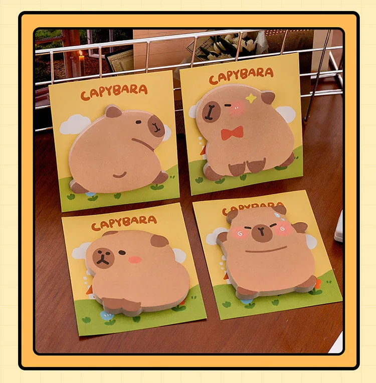 Kawaii Cartoon Capybara Sticker Capybara shaped sticky notes cute self-adhesive Kapibala Cute Kids Animal Sticker Toys Gift image 6