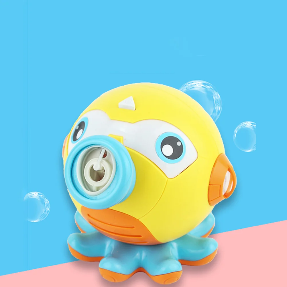 1Set Kids Cartoon Octopus Shape Musical Bubble Maker Bubble Blowing Machine Light Colorful Outdoor Fun Cartoon Octopus