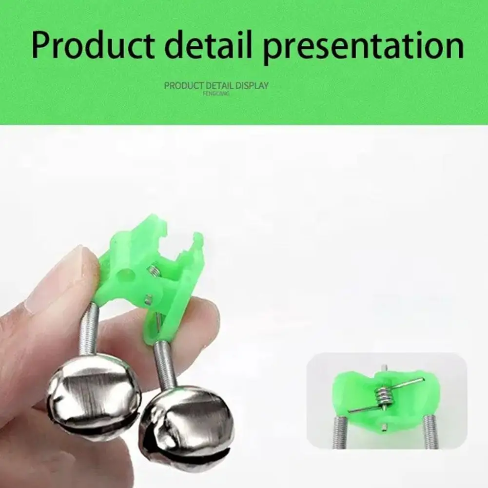 10-100PCS Rod Tip Clamp Angelrute Fisch Biss Locken Alarm Angeln Glocken Angeln Zubehör Geschenke 2024 Alarm Twin glocke Ring Clip – Detail 6