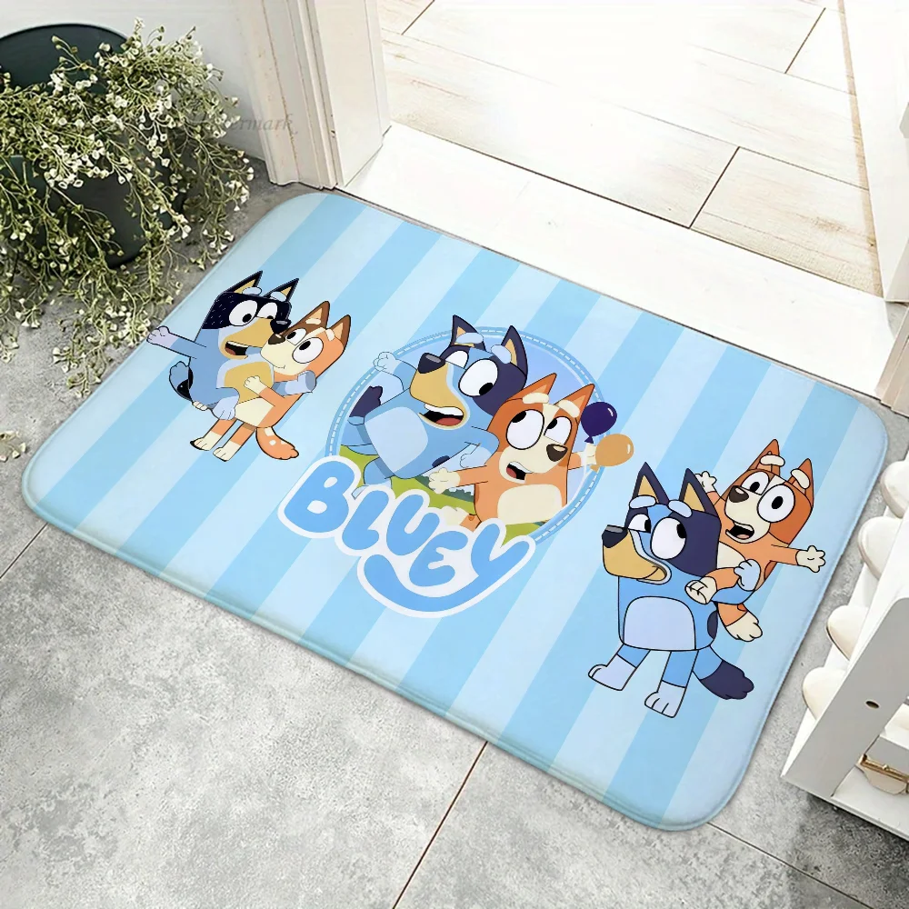 1pc Cartoon B-Blueys Floor Mat Floor Mat Anti-Slip Kitchen Bedroom Handmade Tufted Rug Carpet Living Room Entrance Rug