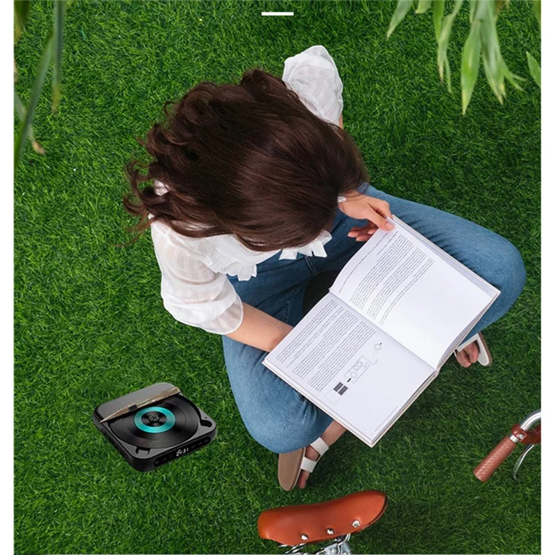 A73E-KC-918 CD Player Portable BT Music Player Runner Dustproof Cover 6 Modes Remote Control External Playback HIFI Sound