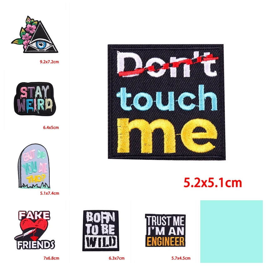 10PCS Punk/Letter Iron On Patches For Clothing Thermoadhesive Patch Letter Slogan Embroidery Patch On Clothes Jackets Hats DIY